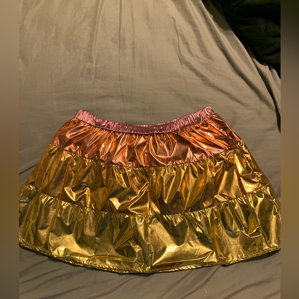 Pink/Gold Metallic Mini Skort